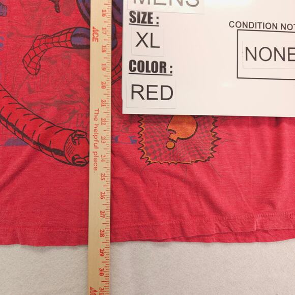 Marvel Spiderman Casual Crew Neck Short Sleeve T Shirt Adult Mens Size XL Red - Picture 8 of 9